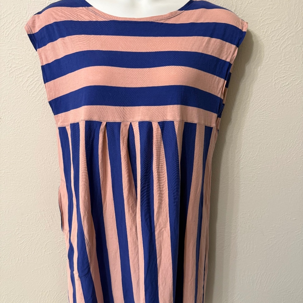 Gudrun Sjoden size L Dress Stripe 100% Organic cotton blue/pink